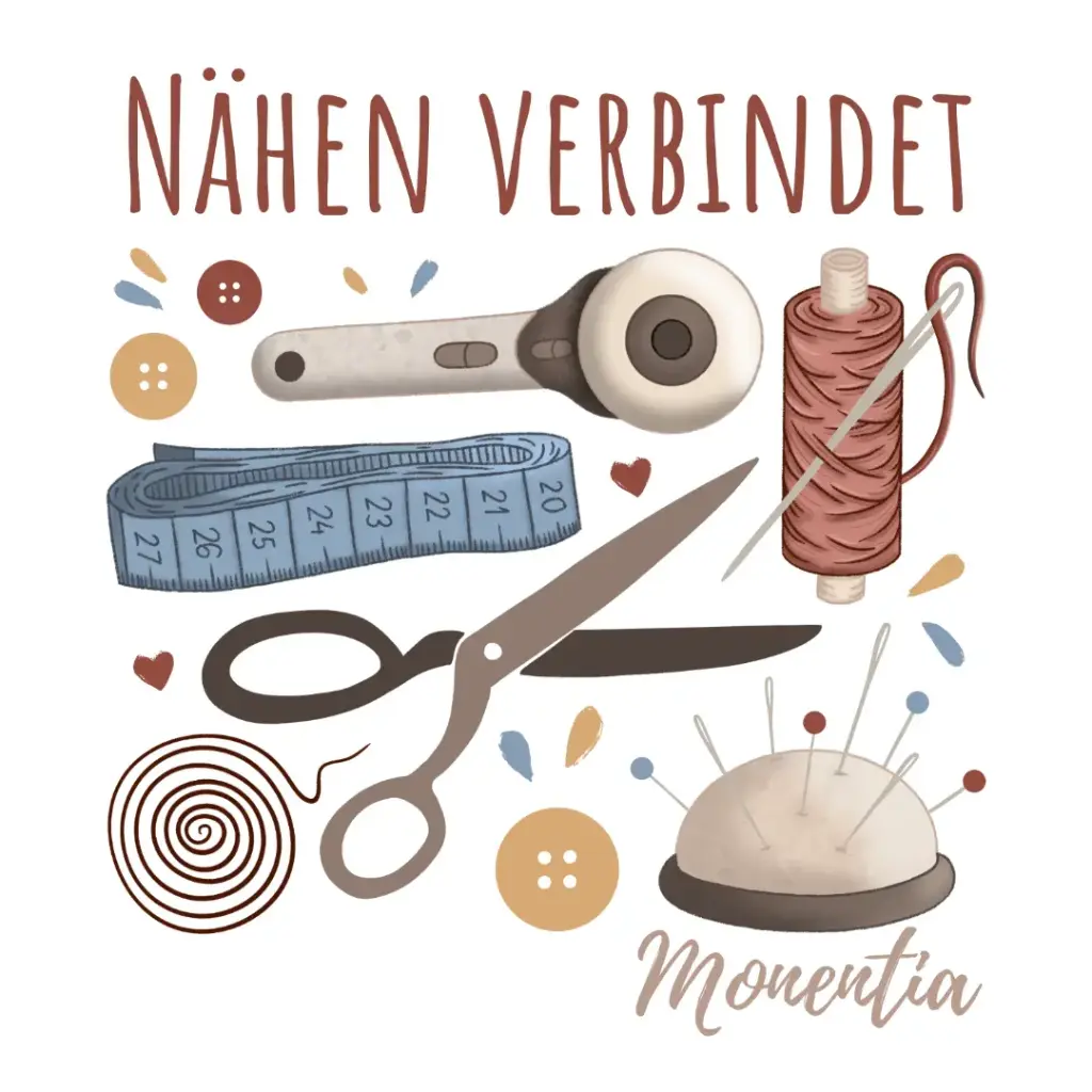 Bügelbild - Nähen verbindet Bunt