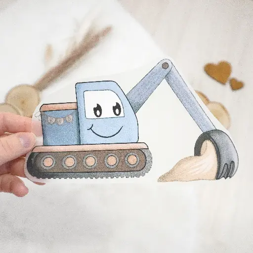 Bügelbild - Bagger