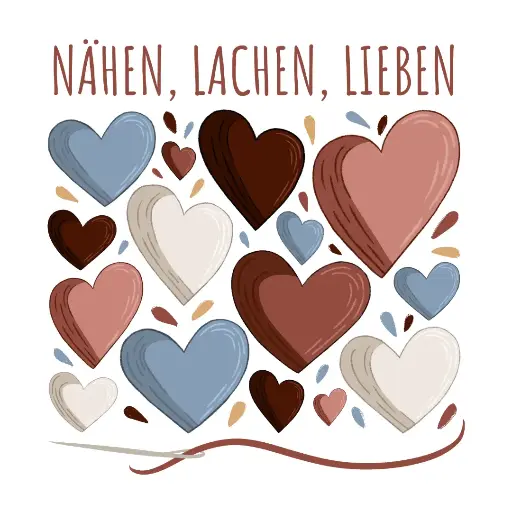Bügelbild - Nähen, Lachen, Lieben