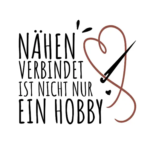 Bügelbild - Nähen verbindet Schwarz